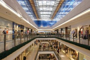 Passage in a modern multilevel shopping mall